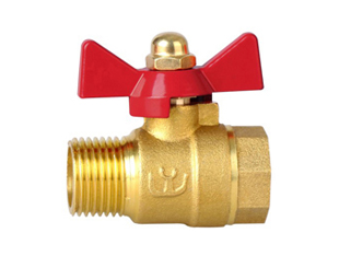Internal and external butterfly handle ball valve