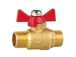 Double external tooth butterfly handle ball valve